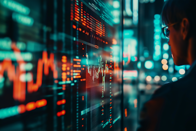 Growth investment strategy showing upward trending financial charts